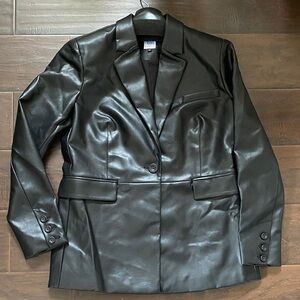 NWOT Cabo Women's Faux Leather Blazer Jacket. Size- Medium